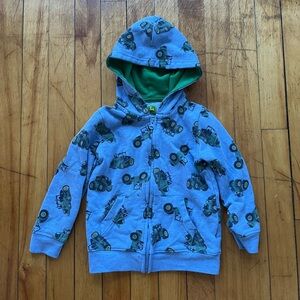 John Deere Green Tractor Blue Full Zip Hoodie Kids 3T